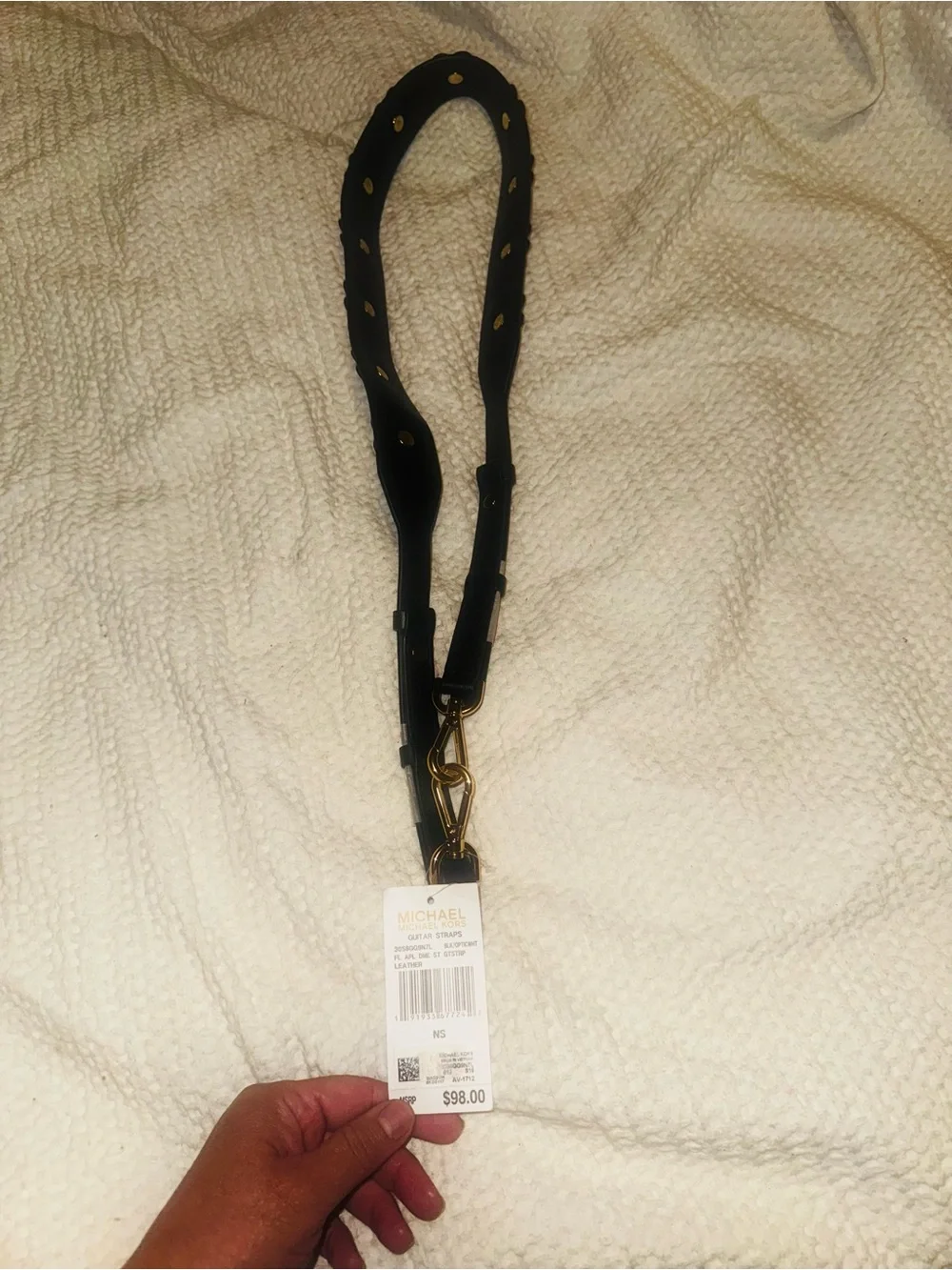 Michael Kor/MK Black Floral Appliqué Bag Strap, guitar strap 🌼 NWT- - Picture 13 of 14